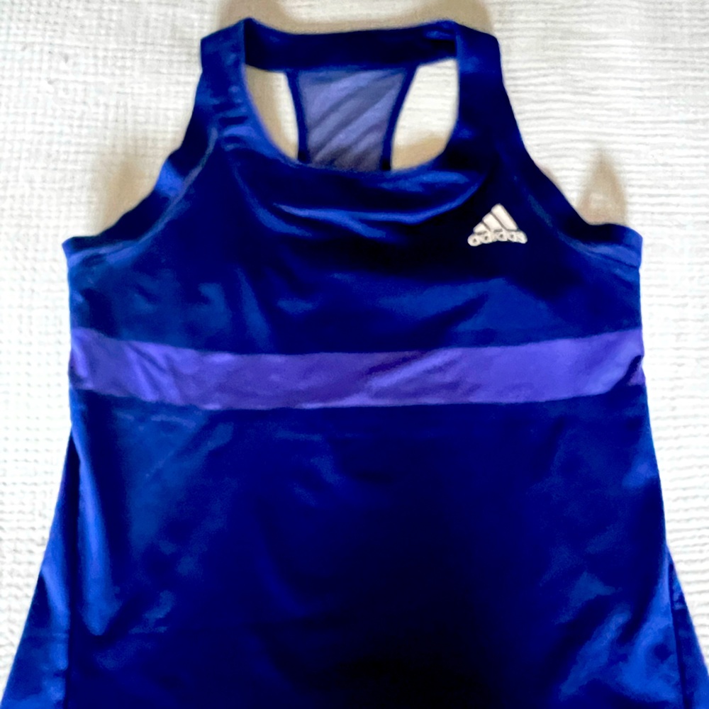 Adidas Women's Blue and Purple exercise Top